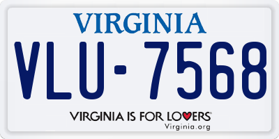 VA license plate VLU7568
