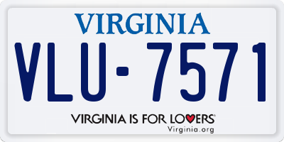 VA license plate VLU7571