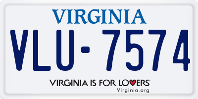 VA license plate VLU7574