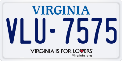 VA license plate VLU7575