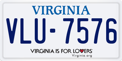 VA license plate VLU7576