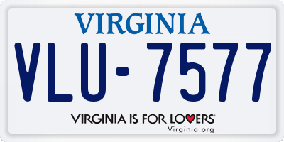 VA license plate VLU7577