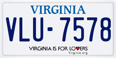 VA license plate VLU7578