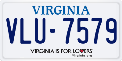 VA license plate VLU7579