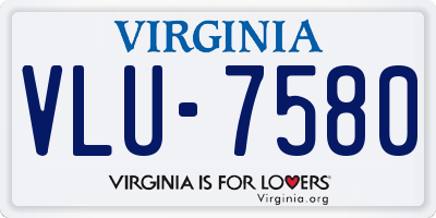 VA license plate VLU7580