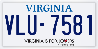 VA license plate VLU7581