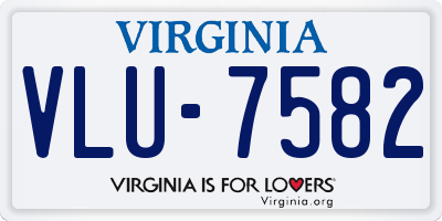 VA license plate VLU7582
