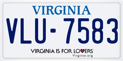 VA license plate VLU7583