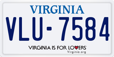 VA license plate VLU7584