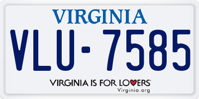 VA license plate VLU7585