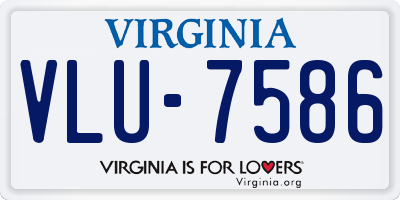 VA license plate VLU7586