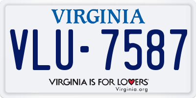 VA license plate VLU7587