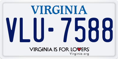 VA license plate VLU7588