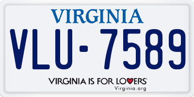 VA license plate VLU7589