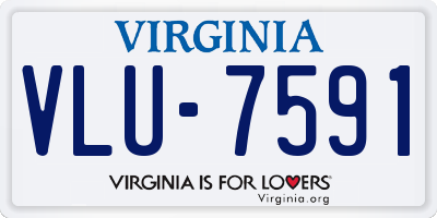 VA license plate VLU7591