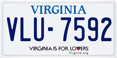 VA license plate VLU7592
