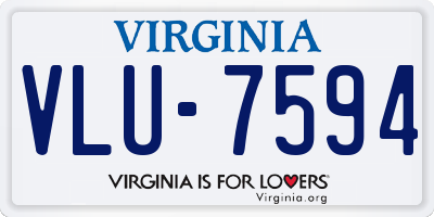 VA license plate VLU7594