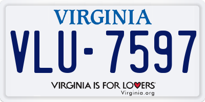 VA license plate VLU7597