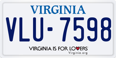 VA license plate VLU7598
