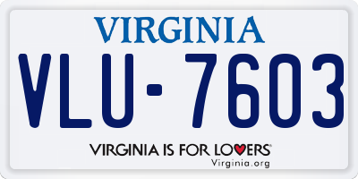 VA license plate VLU7603