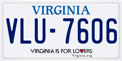 VA license plate VLU7606