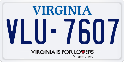 VA license plate VLU7607