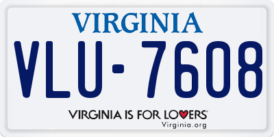 VA license plate VLU7608