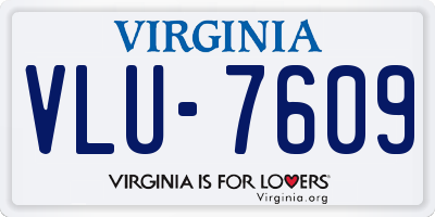 VA license plate VLU7609