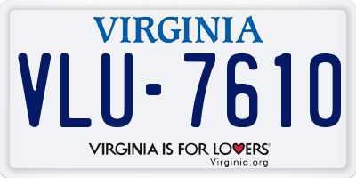 VA license plate VLU7610