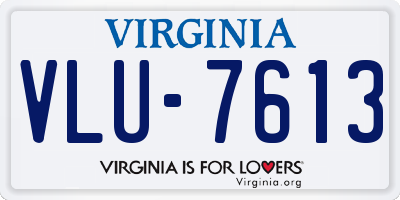 VA license plate VLU7613