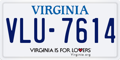 VA license plate VLU7614