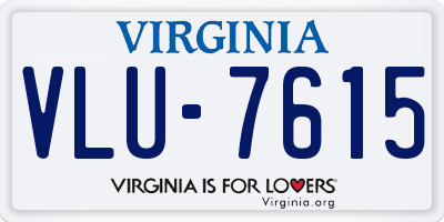 VA license plate VLU7615