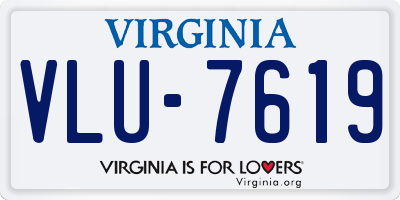VA license plate VLU7619