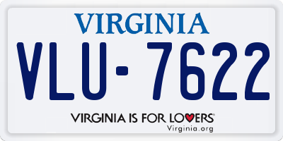 VA license plate VLU7622