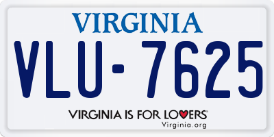VA license plate VLU7625