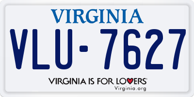 VA license plate VLU7627