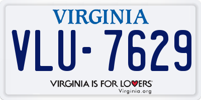 VA license plate VLU7629