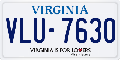 VA license plate VLU7630