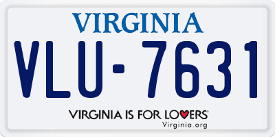VA license plate VLU7631