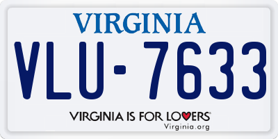 VA license plate VLU7633