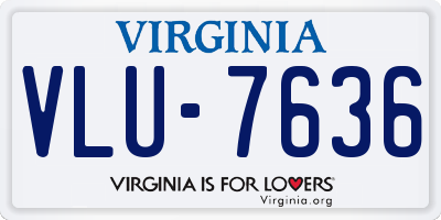 VA license plate VLU7636