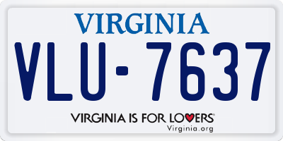 VA license plate VLU7637