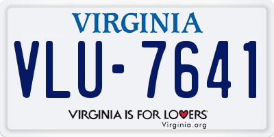VA license plate VLU7641