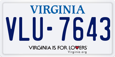 VA license plate VLU7643