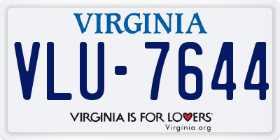 VA license plate VLU7644