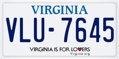 VA license plate VLU7645