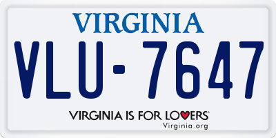 VA license plate VLU7647