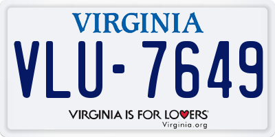 VA license plate VLU7649