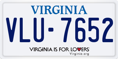 VA license plate VLU7652