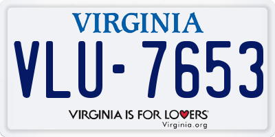 VA license plate VLU7653